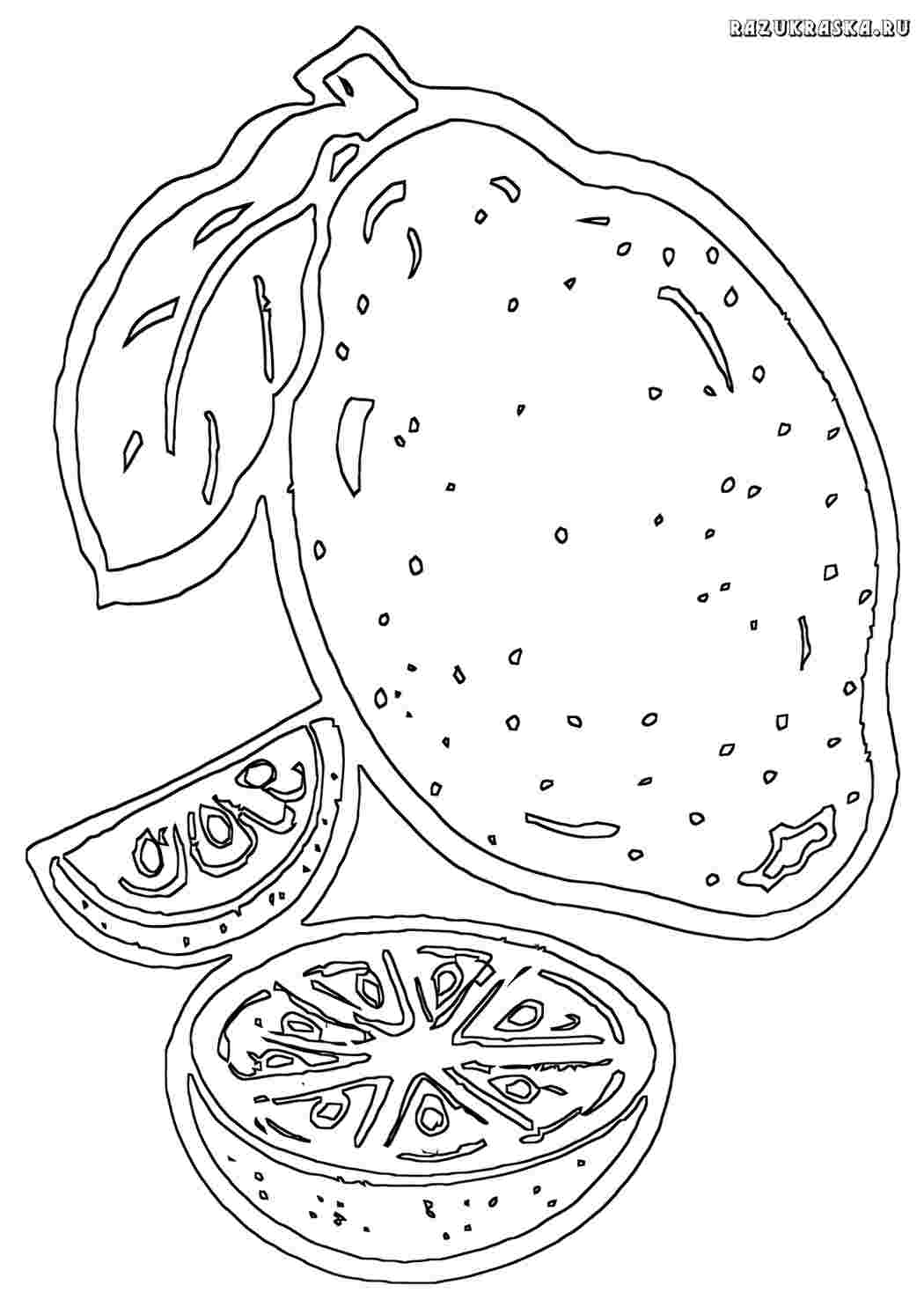 Лимон раскраска