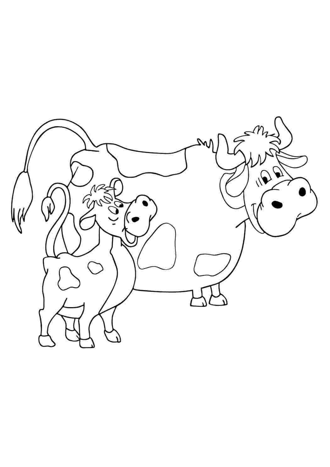 Раскраска веселая корова