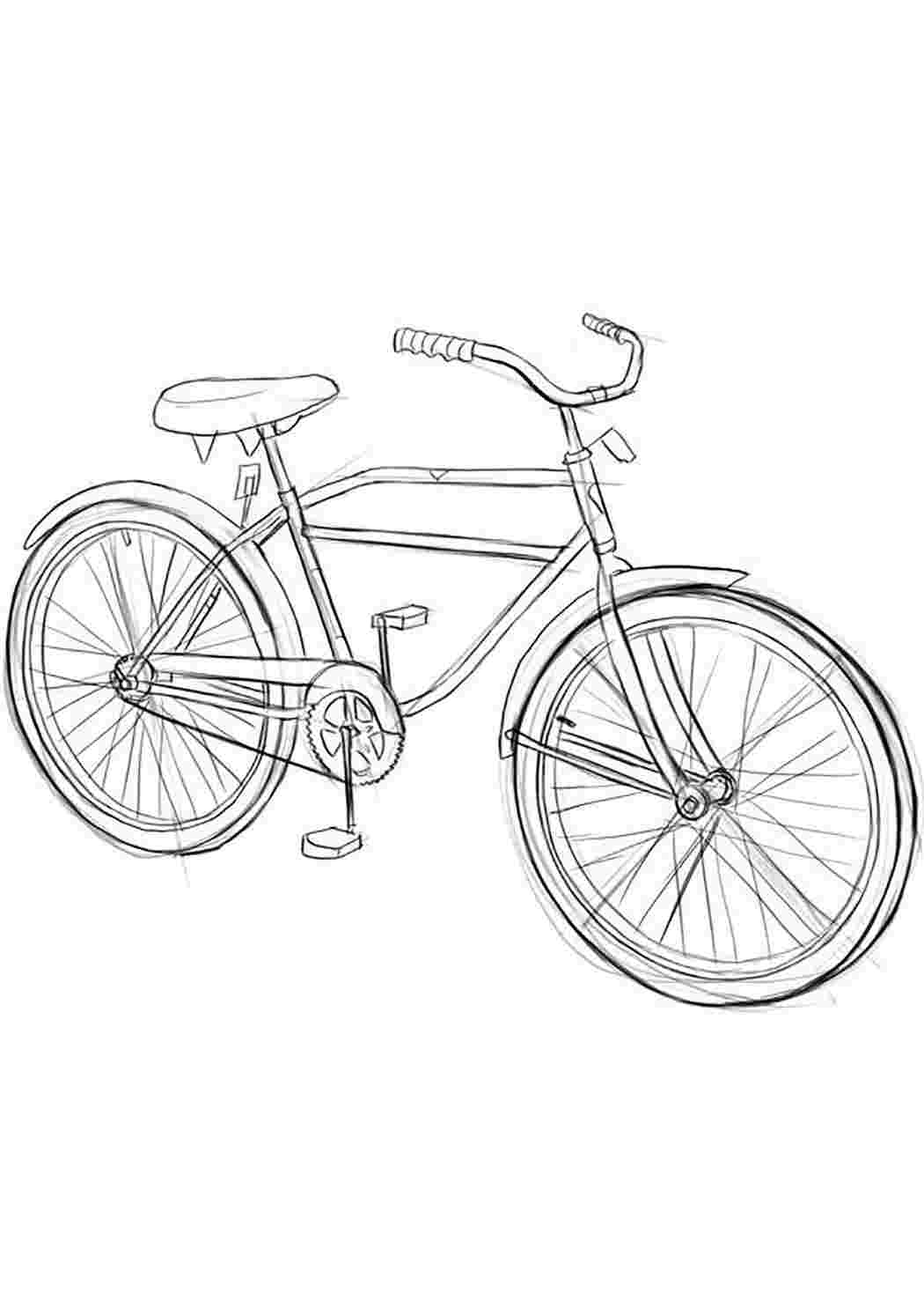 Велосипед для срисовки легко