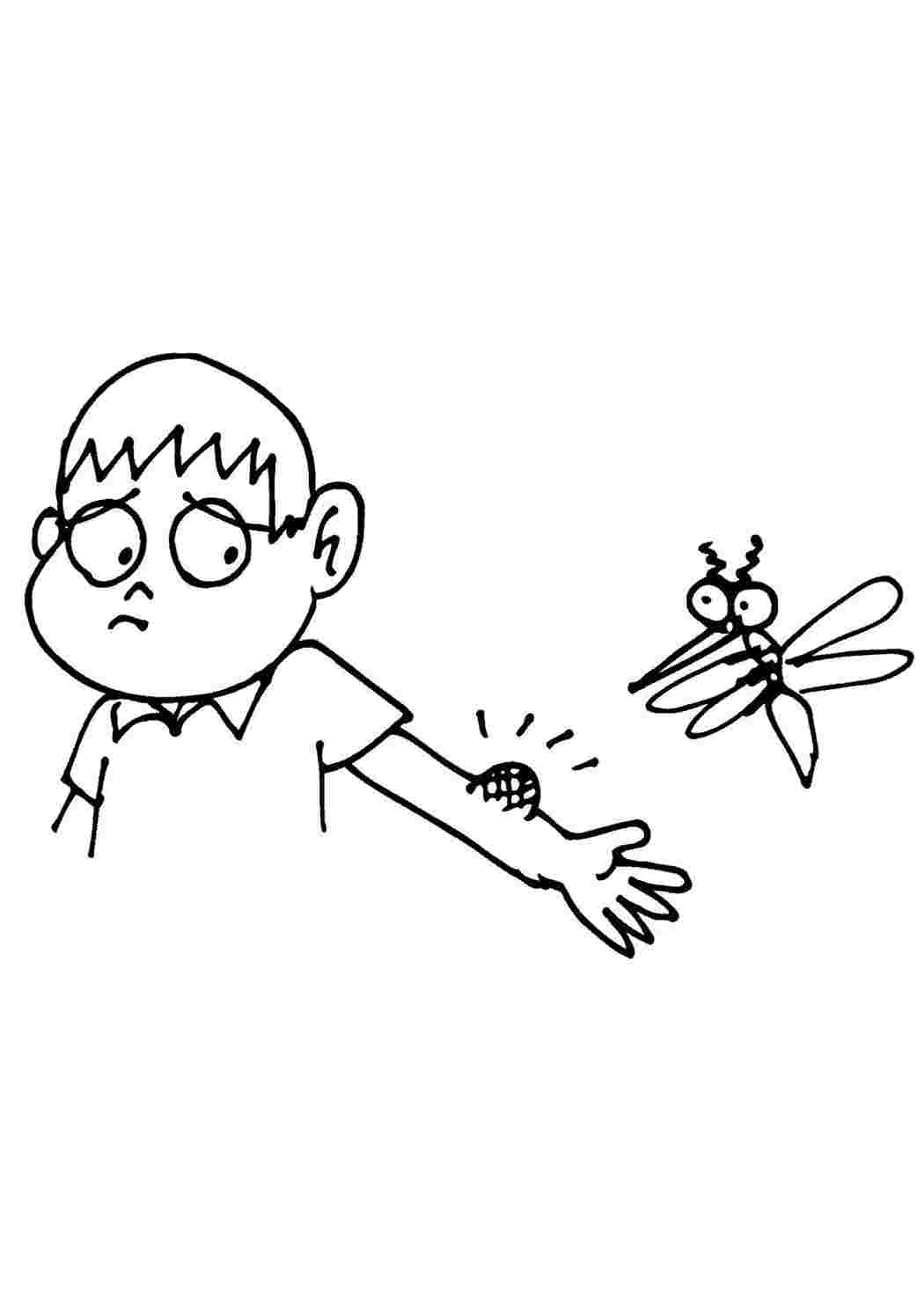 Страница раскраски комара для детей » Gratis Ausdrucken & Ausmalen » Artus Art