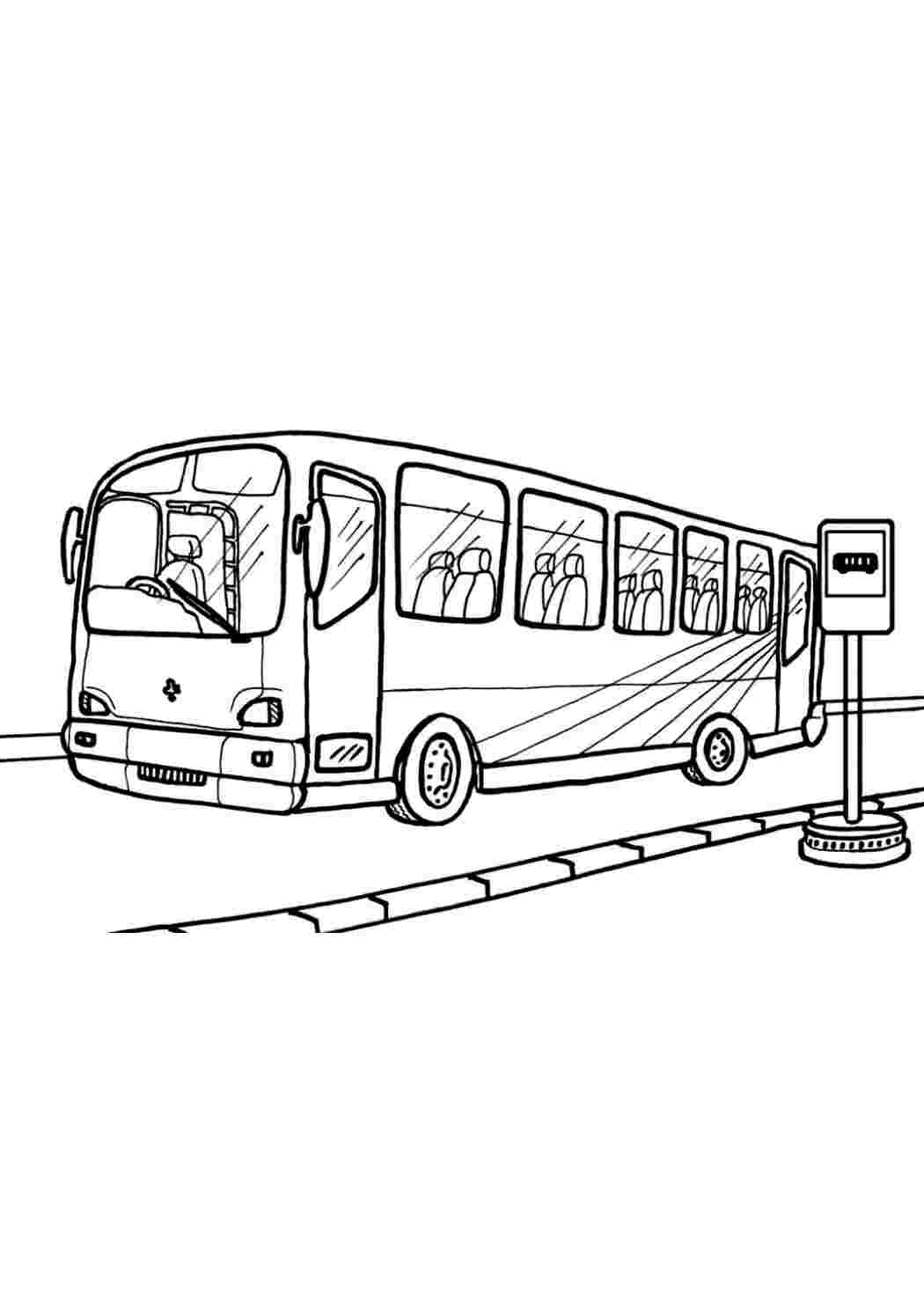 Рисунок автобуса для детей поэтапно