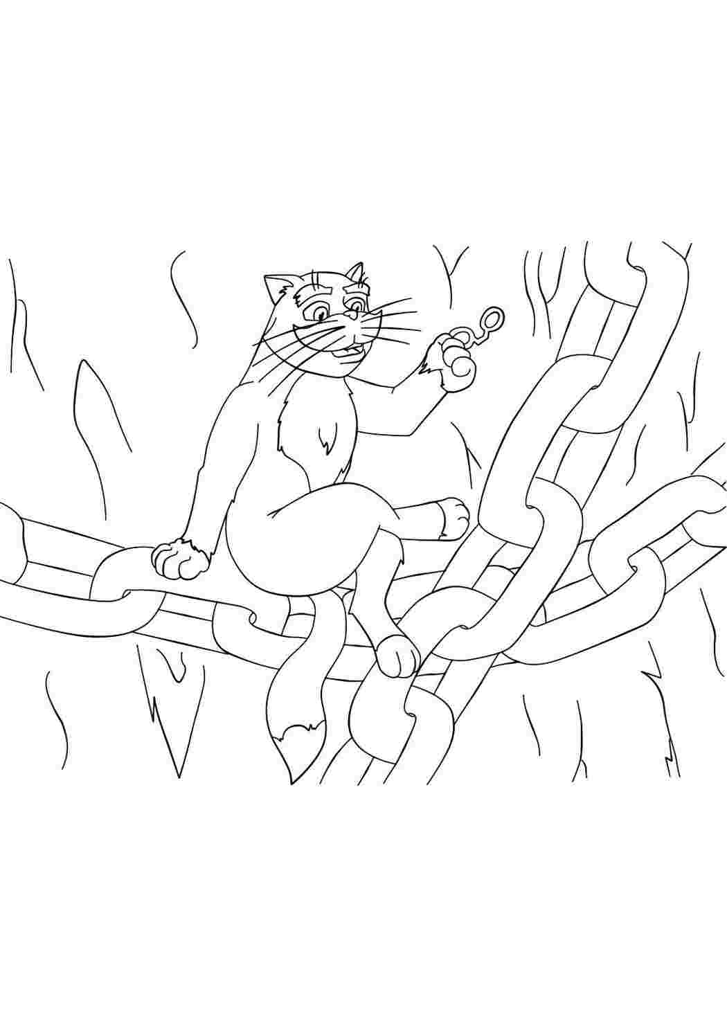 Кот ученый пушкин рисунок