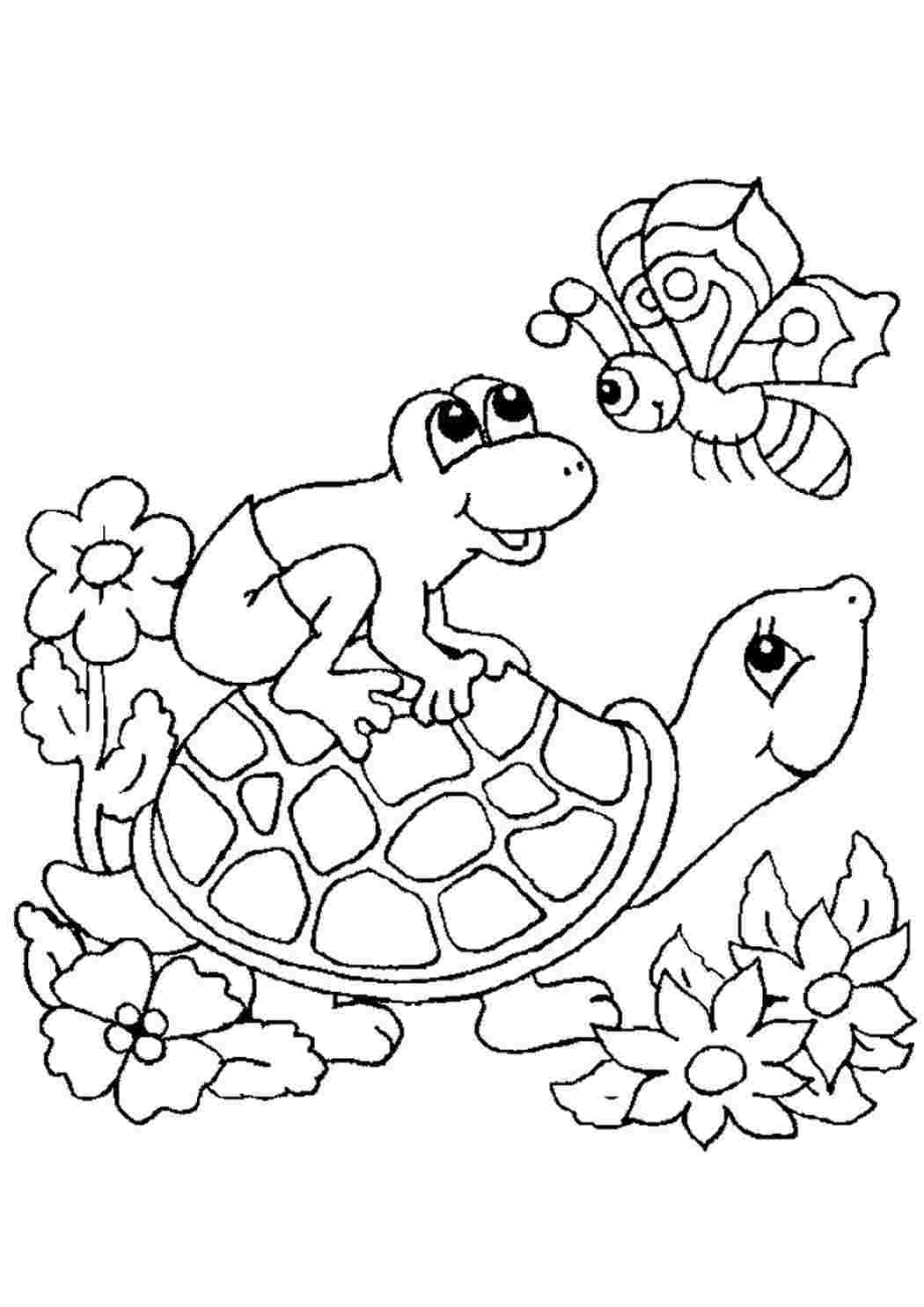 Черепаха раскраска для малышей
