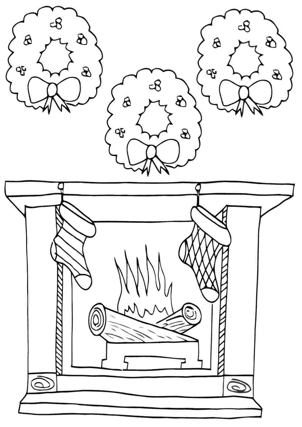 Камин рисунок для детей
