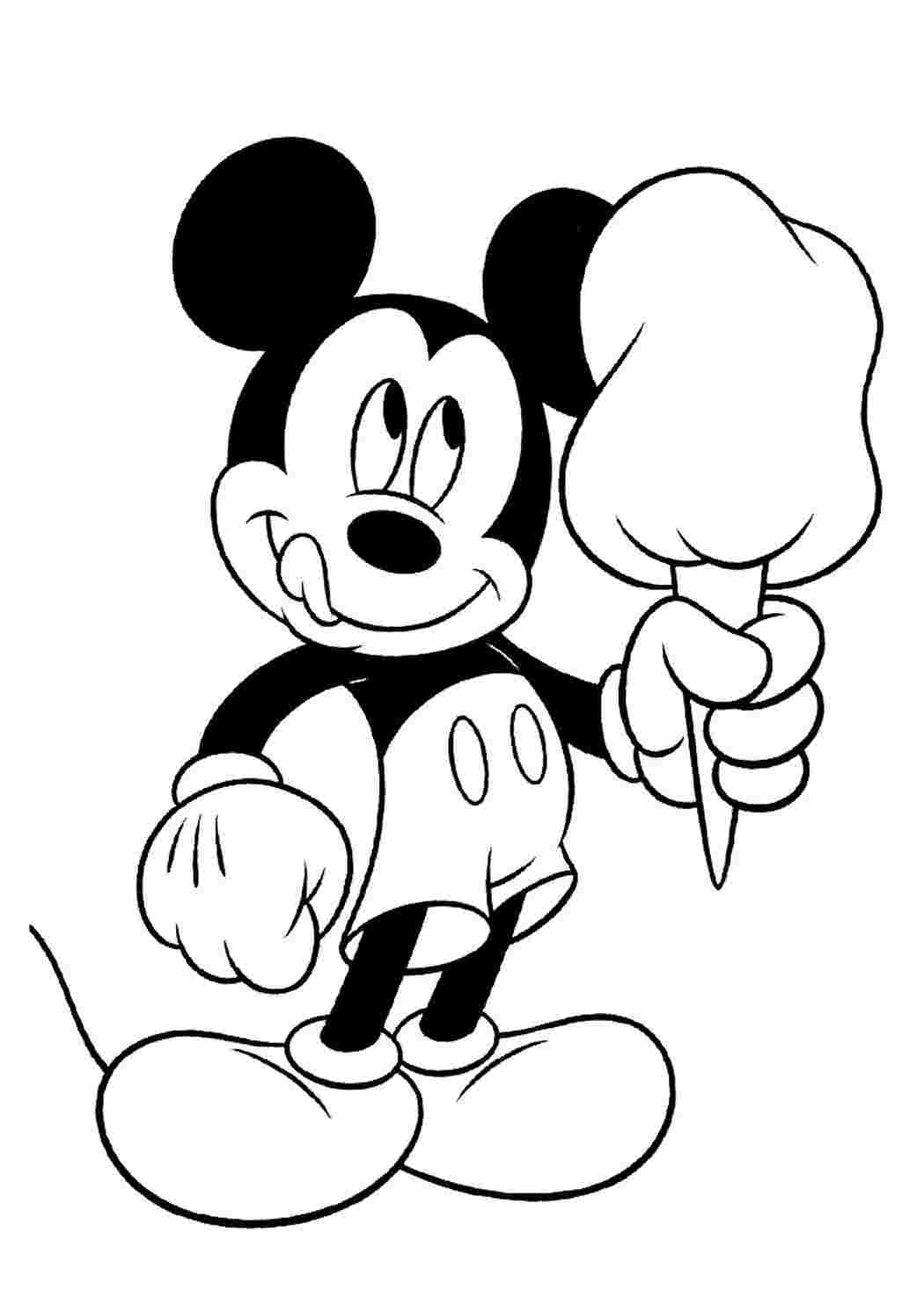 Раскраски героев диснеевских мультиков: Микки Маус (Mickey Mouse) скачать