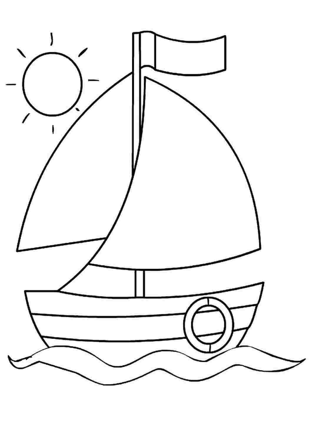 Кораблик раскраска для детей