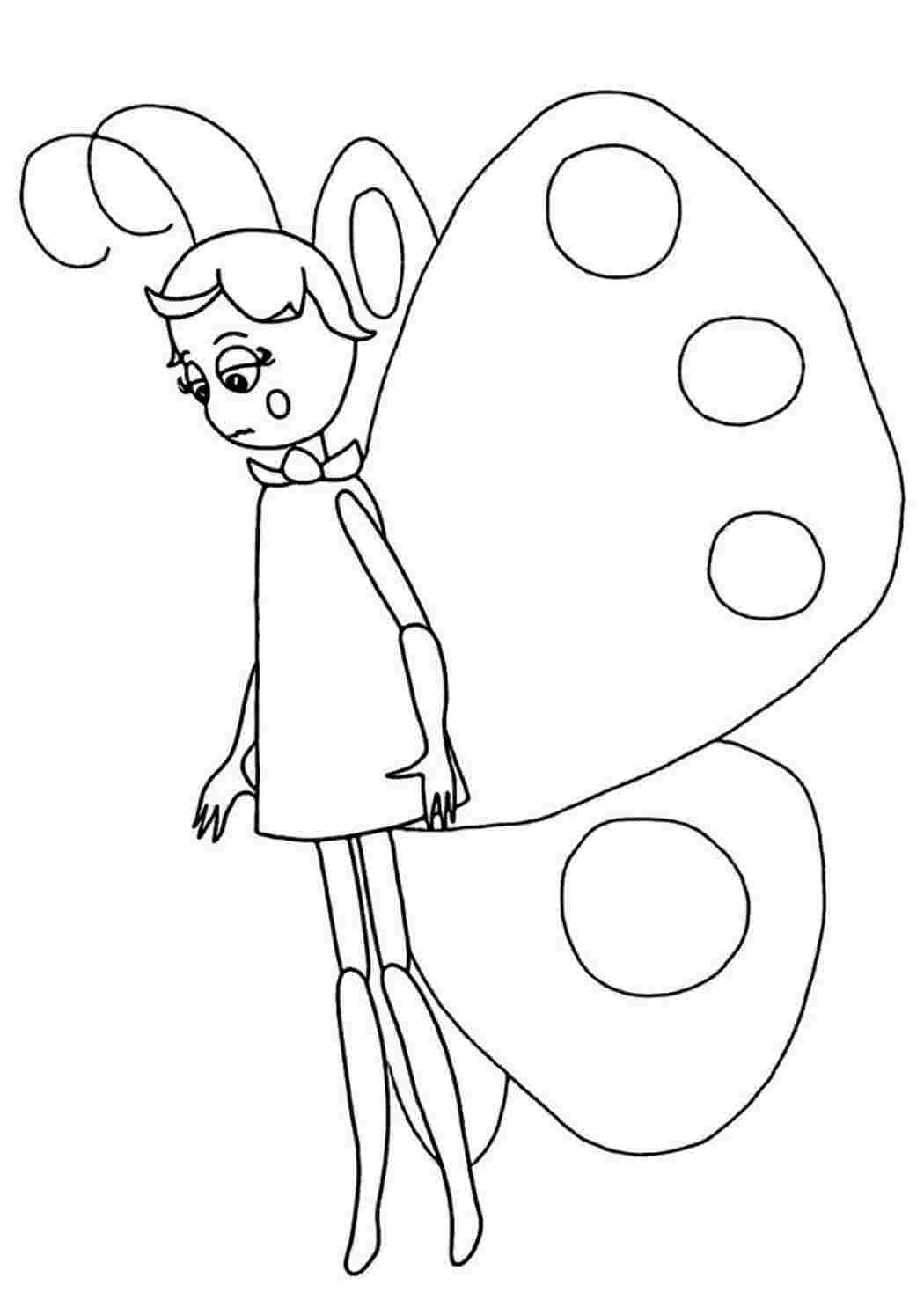 Раскраска Лунтик бабочка Элина