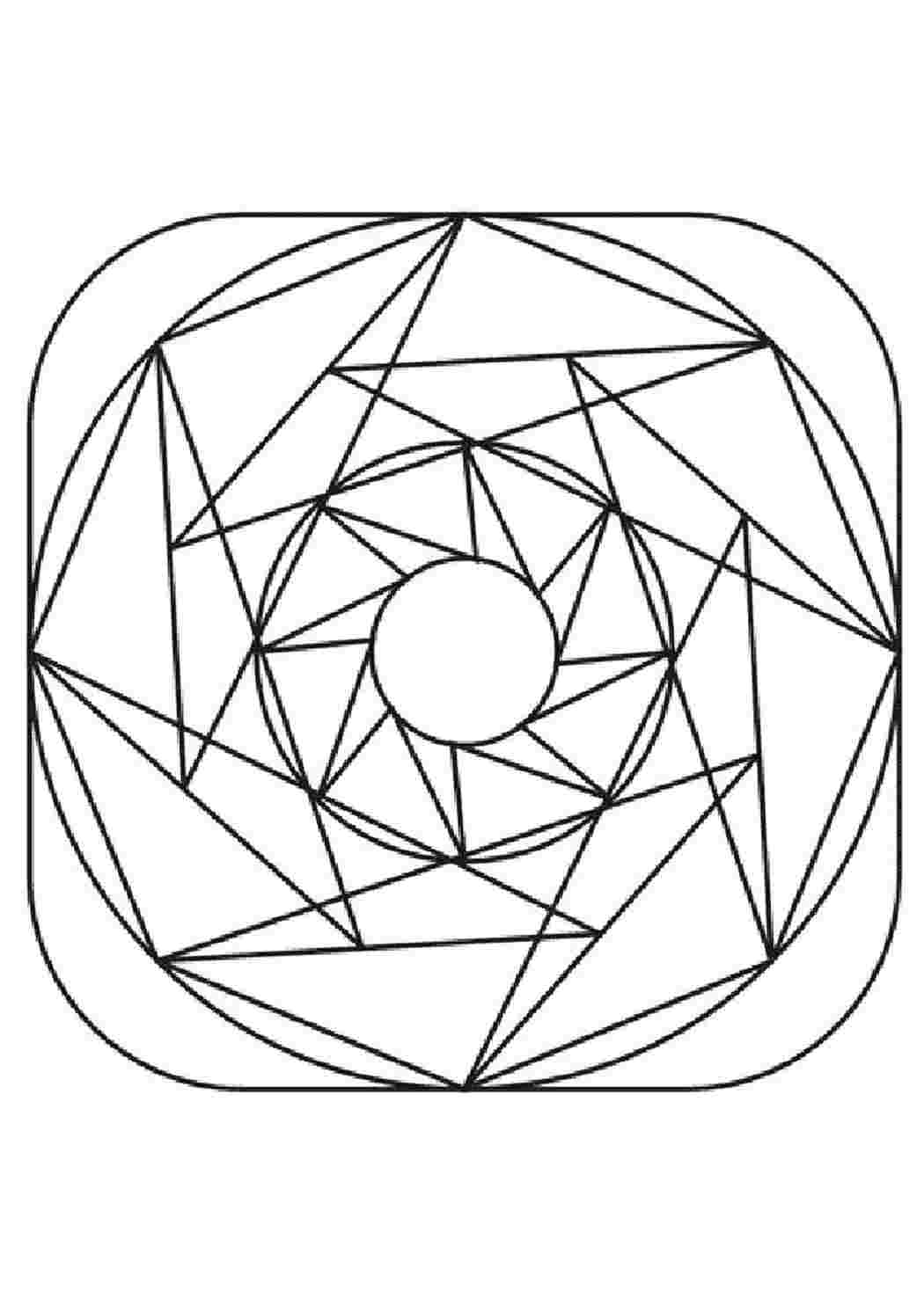 Рисунки из геометрических фигур сложные