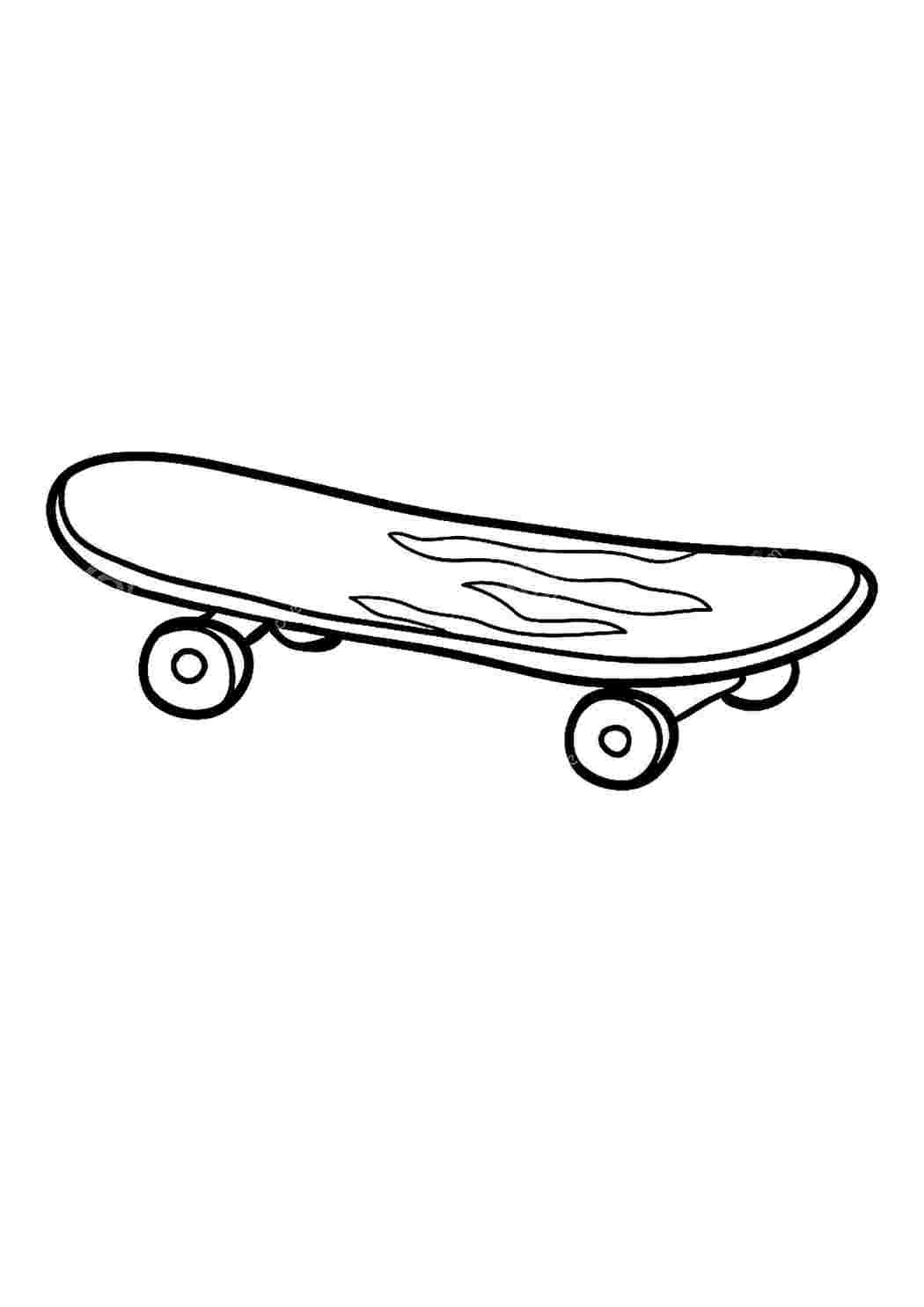 Рисунок скейтборд раскраска