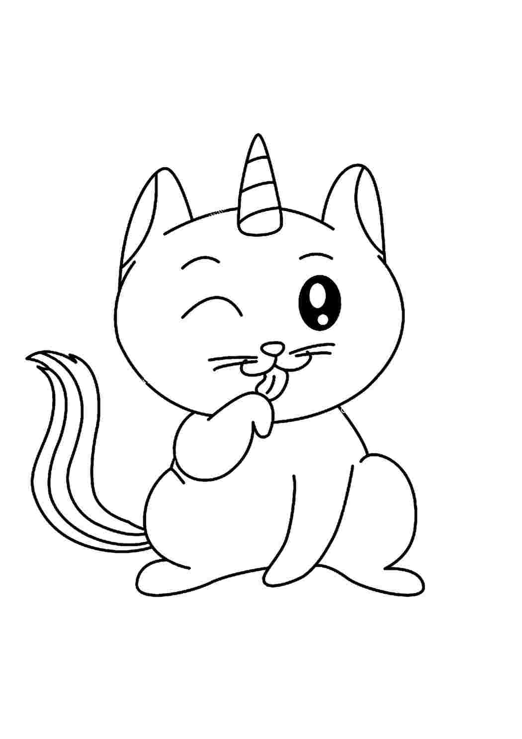 Раскраска единорог котик