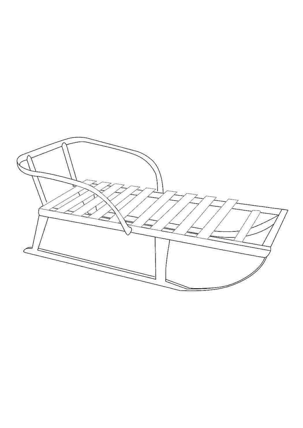 Санки раскраска для детей распечатать Premium Vector This coloring page shows a Sleigh Vehicle One side of this illust